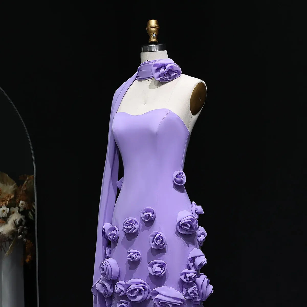 فستان انيق بورود بارزه